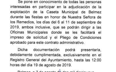 Adjudicación de la explotación de la Caseta Municipal