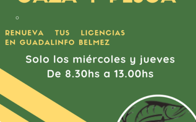 Renovación de las licencias de caza y pesca en Guadalinfo Belmez