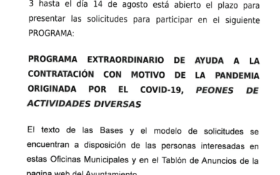 Contratación peones de Actividades Diversas