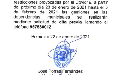 Cita previa para trámites en el Ayuntamiento de Belmez